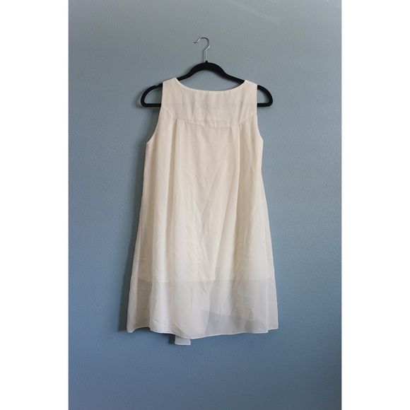 White Chiffon Goddess Tunic, Asymmetrical Layers - Picture 3 of 4